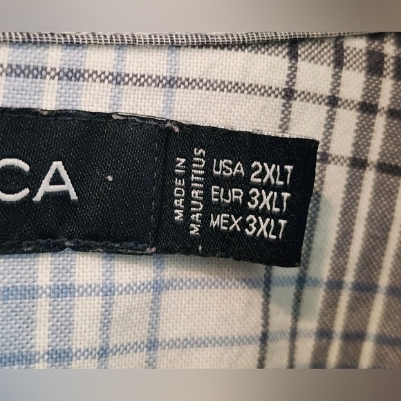 Nautica Washed Cotton Casual Button Down Shirt w/Combo @ collar band & cuffs 2XL - Picture 6 of 9